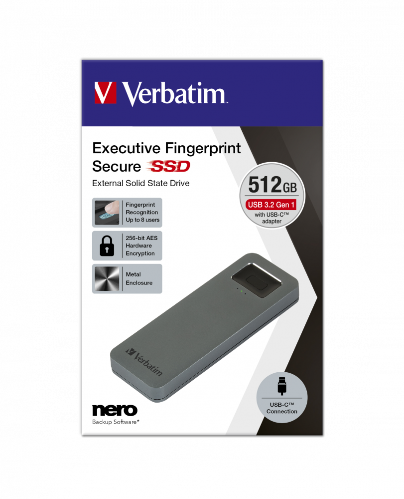 Verbatim Executive Fingerprint Secure SSD with Encryption ( 512GB)