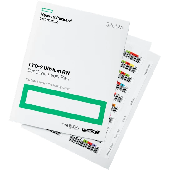 HP LTO-9 Bar Code Label Pack : 100 Data + 10 Cleanings (Q2017A)