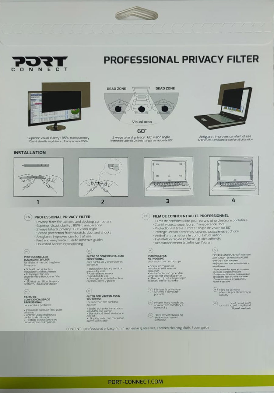 Port Design 900360 27" 16:9 Edge to Edge  Privacy Screen Filter